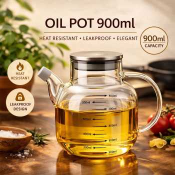 FMA Teko Wadah Minyak Kaca Borosilikat Heat Resistant Leakproof - FM-2PL