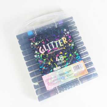 Gambar produk Kolorowy Spidol Warna Glitter Dual Tip Watercolor Set 48 Colors 24 PCS - 88635