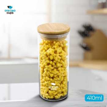Gambar produk One Two Cups Toples Kaca Penyimpanan Makanan Kedap Udara Glass Jar 410ml - GH1270