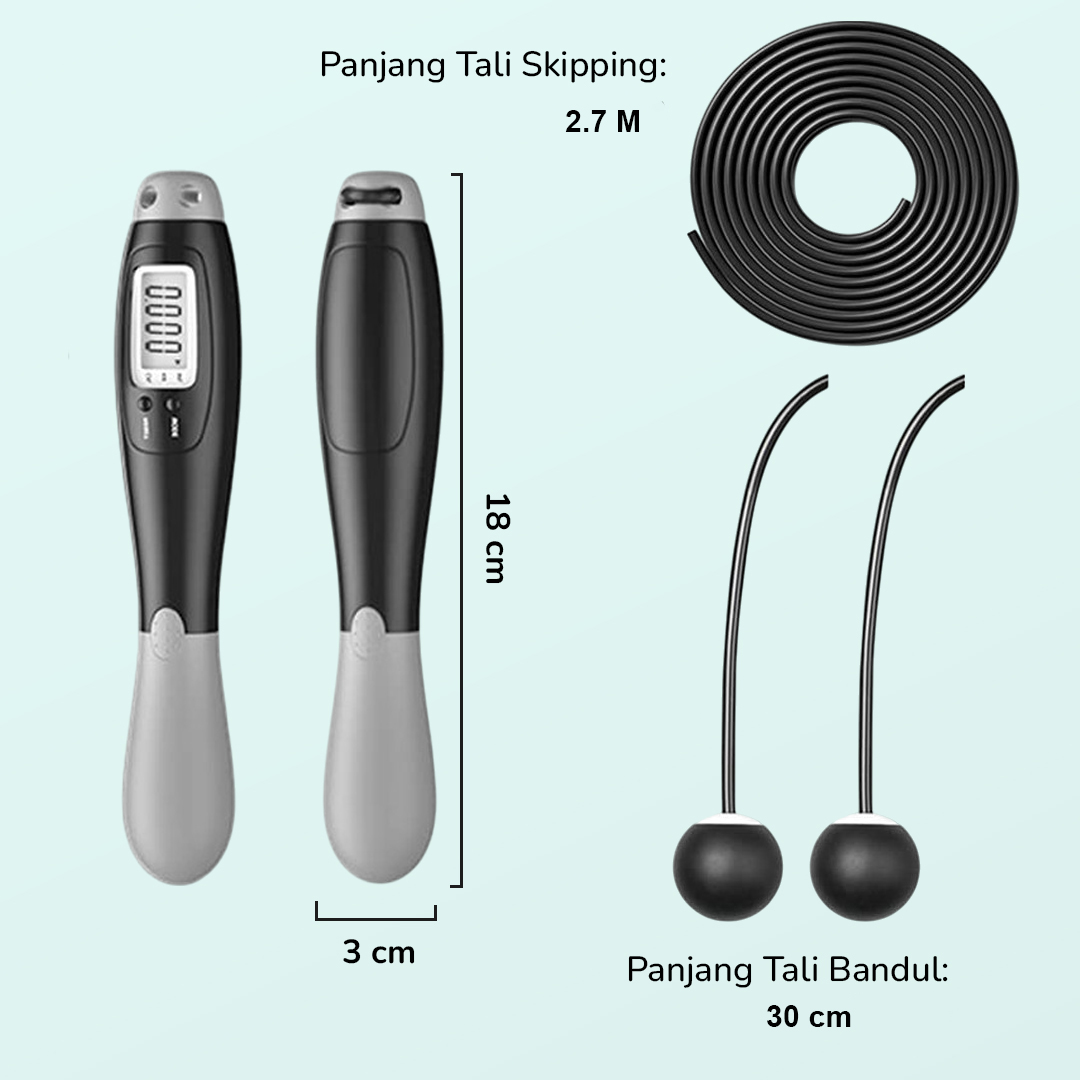 Gambar produk Rooper Tali Skipping Ropeless Weighted Ball Cordless Count LCD - RP001