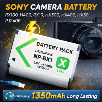 Gambar produk GAONENG Baterai Kamera Sony RX100 H400 HDR PJ240E 1350mAh - NP-BX1
