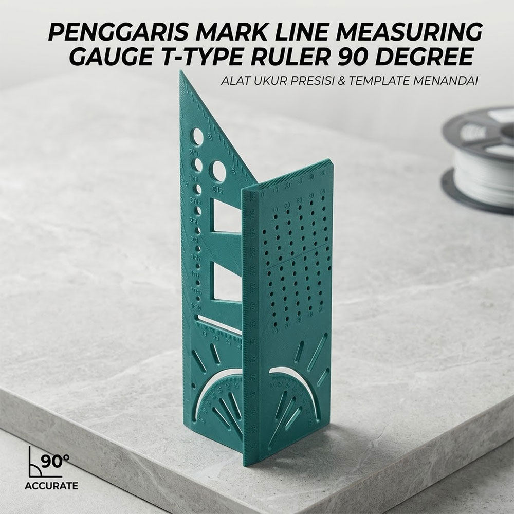Gambar produk DIDIHOU Penggaris Mark Line Measuring Gauge T-Type Ruler 90 Degree - M15