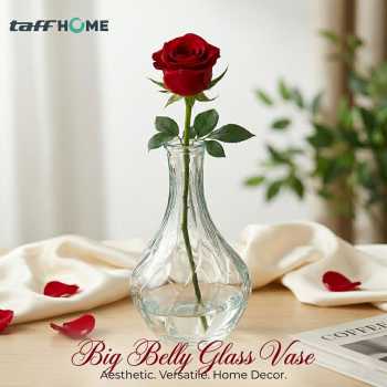 TaffHOME Vas Bunga Botol Kaca Estetik Multifungsi Big Belly Vase - FN-17