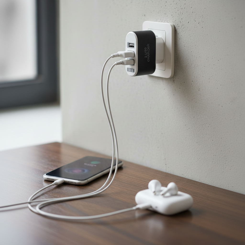 Adaptor Travel Kepala Charger USB 3 Port USB A 5V 3.1A - EKA Gambar produk Adaptor Travel Kepala Charger USB 3 Port USB A 5V 3.1A - EKA