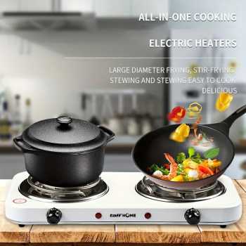 Gambar produk TaffHOME Kompor Listrik 2 Tungku Portable Coil Hot Plate 2000W - WY-05C