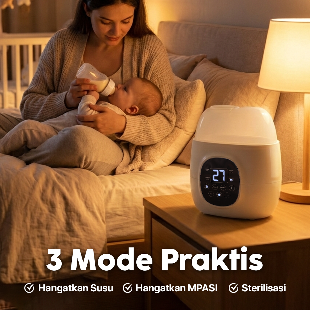 Nutiboo Penghangat Botol Susu Bayi 2in1 Milk Warmer Sterilizers - HJ-B01 Gambar produk Nutiboo Penghangat Botol Susu Bayi 2in1 Milk Warmer Sterilizers - HJ-B01