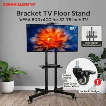 Taffware Bracket TV Floor Stand Wheel VESA 600x400 for 32-75 Inch TV - 1500