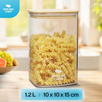 One Two Cups Toples Kaca Penyimpanan Makanan Kedap Udara Storage Jar - HC1019