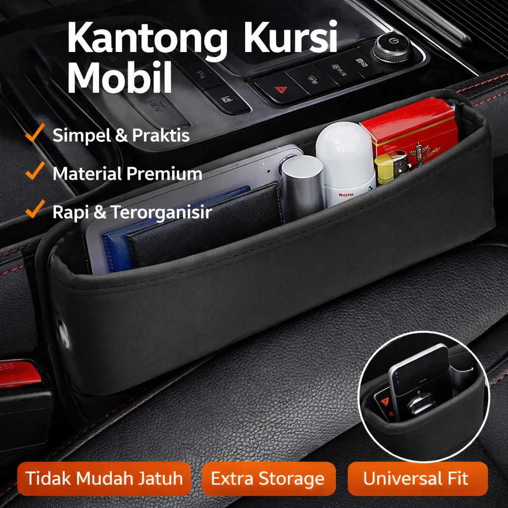 Gambar produk ForGue Kantong Kursi Mobil Organizer Car Storage Bag PU Leather - FG29 - Utama