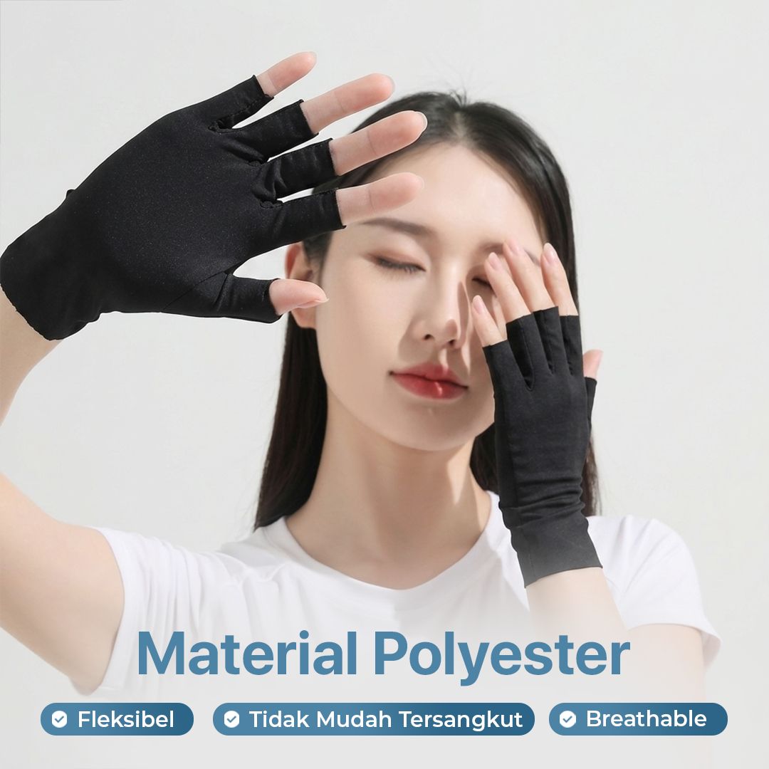 MALSHI Sarung Tangan Anti UV Sunscreen Gloves Nail Art - MS31 Gambar produk MALSHI Sarung Tangan Anti UV Sunscreen Gloves Nail Art - MS31 - 3