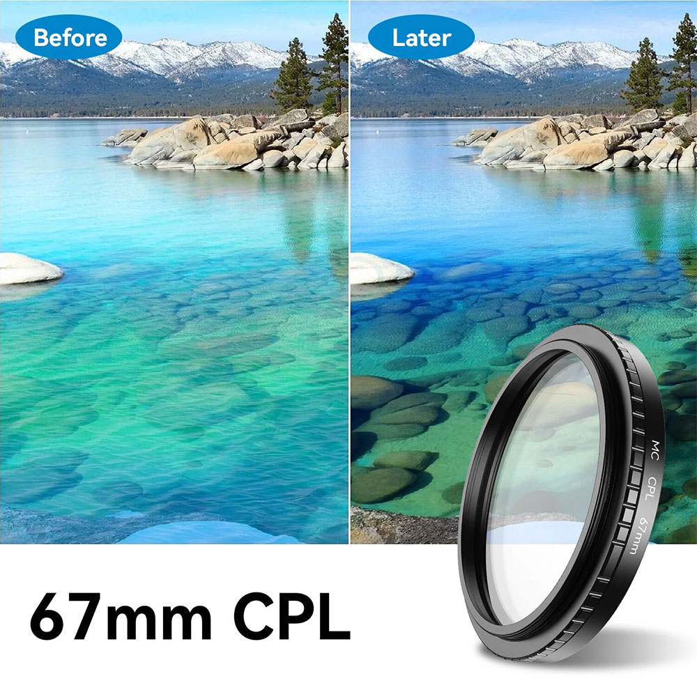 Gambar produk APEXEL Lensa Filter Kamera Smartphone Multi Coating 3in1 Clip 67mm - APL-67FL3S