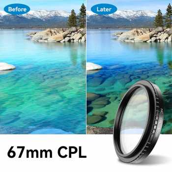 Gambar produk APEXEL Lensa Filter Kamera Smartphone Multi Coating 3in1 Clip 67mm - APL-67FL3S
