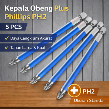 DIZAINLIFE Kepala Obeng Plus Phillips Magnetic Screwdrivers PH2 5 PCS - S2