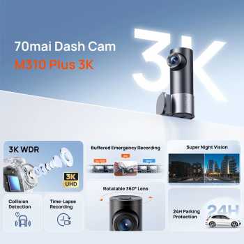 Gambar produk 70mai Dashcam Mobil Rotateable Voice Control Night Vision 3MP 3K - M310 Pro