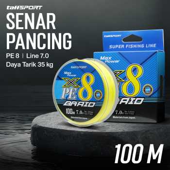 TaffSPORT Senar Pancing PE 8 Braided Strand Fishing Line 100M - X8