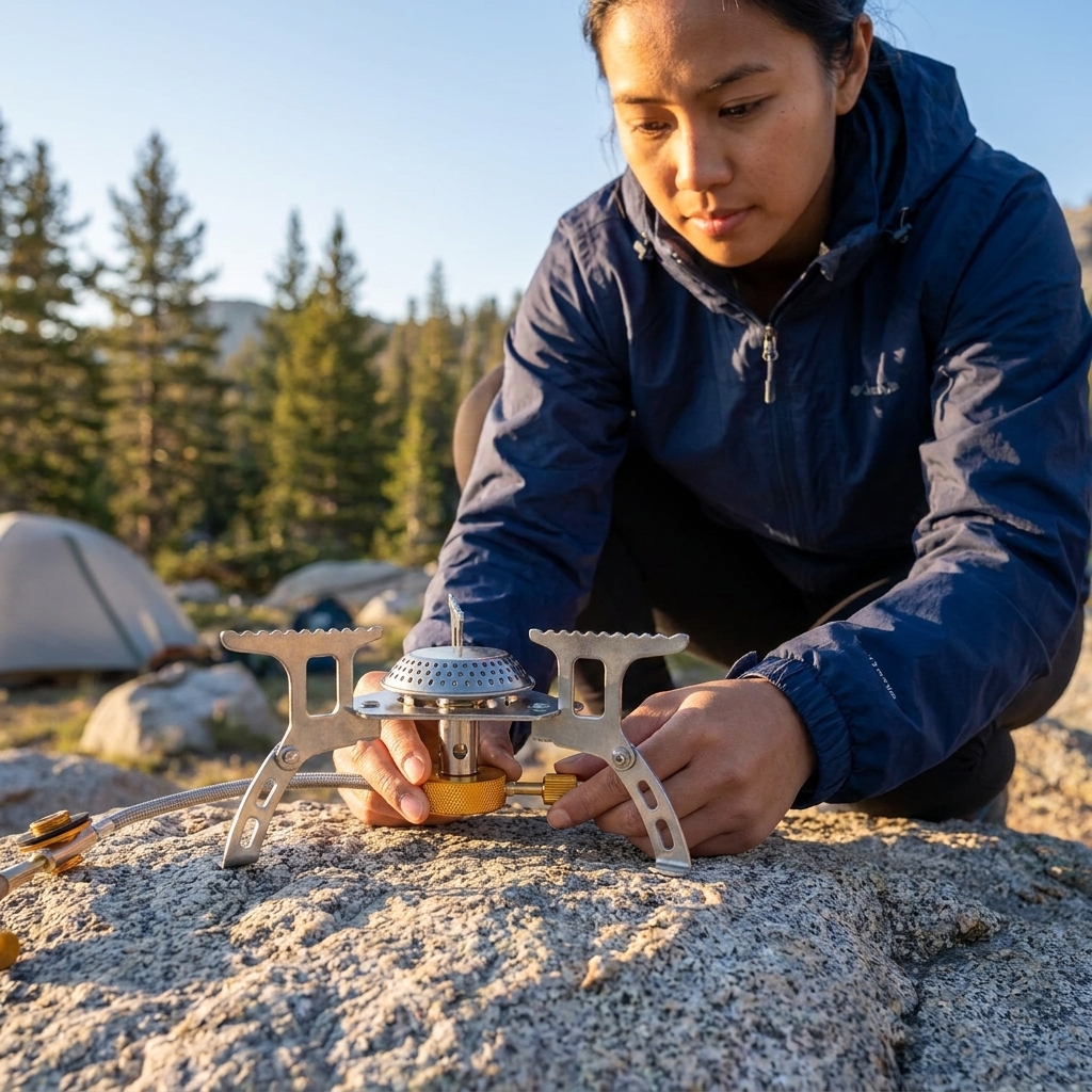 Gambar produk Kompor Gas Portable Lipat Outdoor Ultralight 1 Burner Camping Stove - AT6303