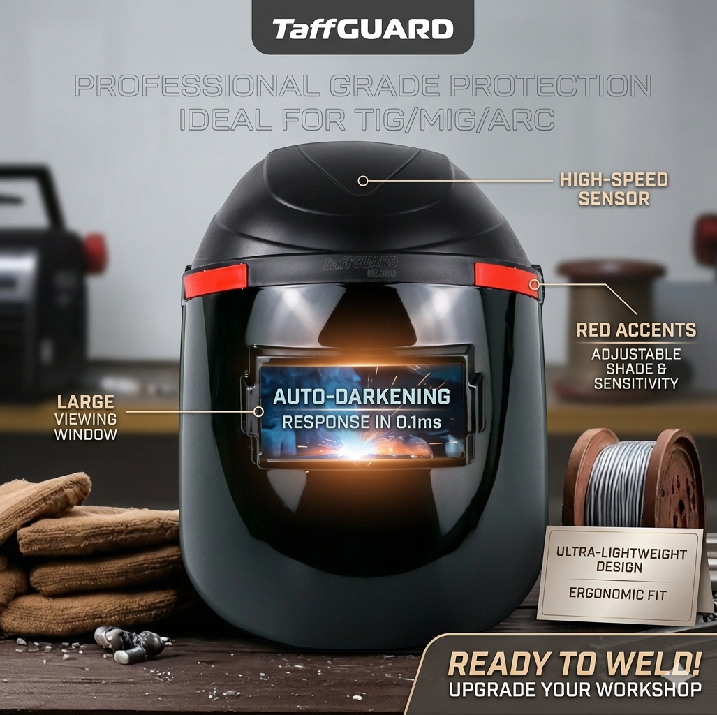 TaffGUARD Helm Las Automatic Variable Light Welding Mask Cap Shield - MZ300 Gambar produk TaffGUARD Helm Las Automatic Variable Light Welding Mask Cap Shield - MZ300 - Utama