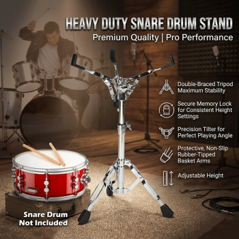 OZA Snare Drum Stand Heavy Duty Adjustable Height Holder Anti-Slip - O-14