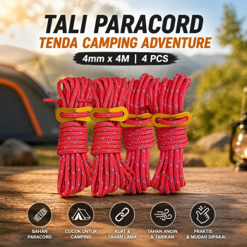 YEAHMAT Tali Paracord Tenda Camping Adventure Windproof 4mmx4M 4 PCS - YG148