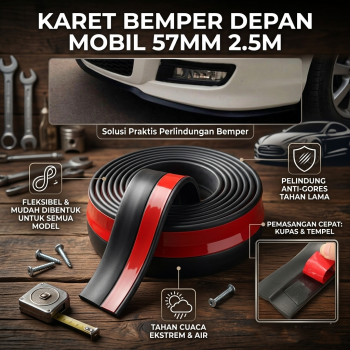 Gambar produk Pelindung Karet Bemper Depan Mobil Car Bumper Guard 57mm 2.5M