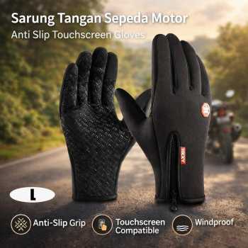 Gambar produk HKXY Sarung Tangan Sepeda Motor Anti Slip Touchscreen Gloves 1 Pair L