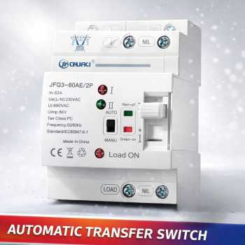 CNJFKJ DIN Rail Power Supply Automatic Control Transfer Switch 63A - JFQ3-80AE