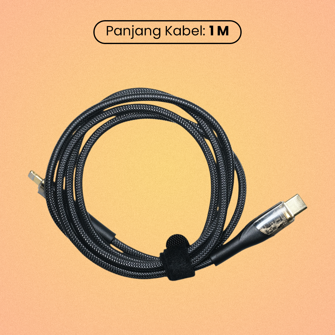 Gambar produk ESSAGER Kabel Data Type C to Lightning PD Quick Charging LED 29W 3A 1M - ES-X29