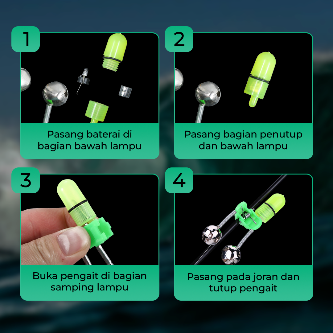 LUMOIS Lampu Pancing Joran LED Lonceng Luminous Waterproof - LM-10 Gambar produk LUMOIS Lampu Pancing Joran LED Lonceng Luminous Waterproof - LM-10 - 6