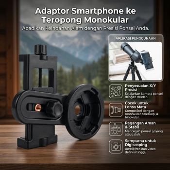 Gambar produk Mount Adaptor Smartphone ke Teropong Monokular Universal Digiscoping - WNJ-01