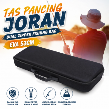 JSFUN Tas Pancing Joran Dual Zipper Fishing Bag EVA 53cm - JS-53