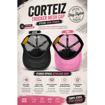 Gambar produk CORTEIZ Topi Trucker Jaring Mesh Hat Bordir Foam Inflatable - T200