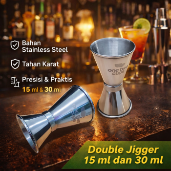 One Two Cups Gelas Ukur Bartender Double Jigger Measuring Cup - KM1