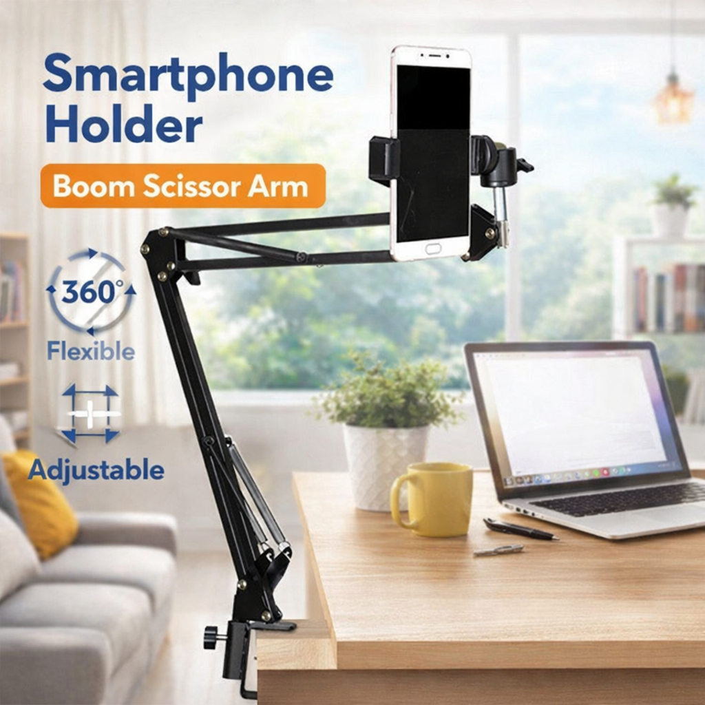 TaffSTUDIO Smartphone Holder Suspension Boom Scissor Arm Stand - NB-35 Gambar produk TaffSTUDIO Smartphone Holder Suspension Boom Scissor Arm Stand - NB-35 - Utama