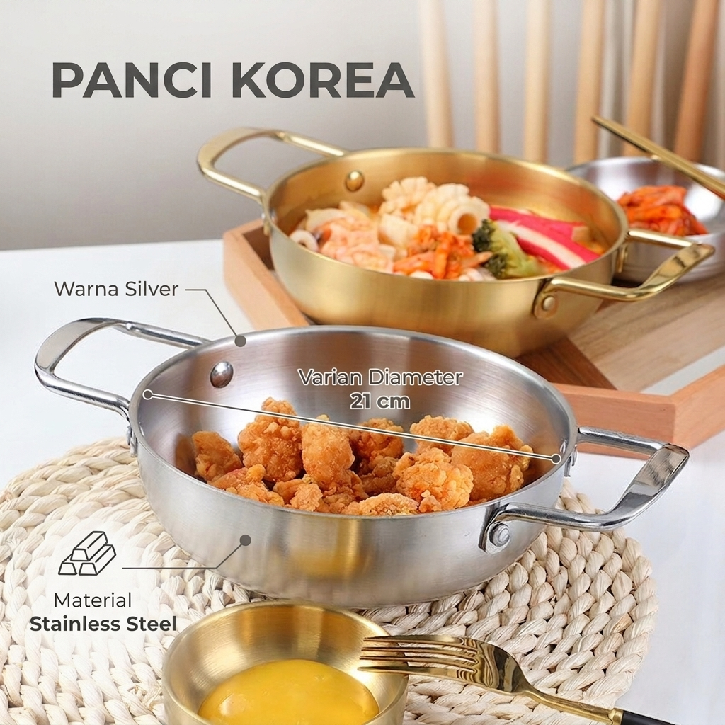 Gambar produk Corazon Panci Korea Stainless Steel Anti Karat Noodle Pot 21cm - KC0408