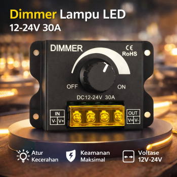 AELED Dimmer Lampu LED One Color Brightness Controller 12-24V 30A - AEL30A