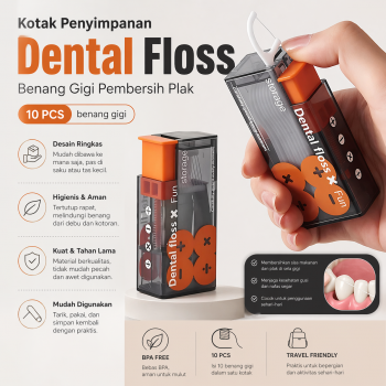 Gambar produk PASSCOOL Kotak Penyimpanan Dental Floss Benang Gigi Pembersih Plak - PL05