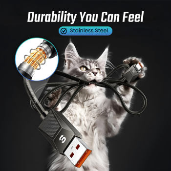 Gambar produk ESSAGER Kabel Data USB A to Type C Multifungsi Fast Charging 100W 1M - ES-X75