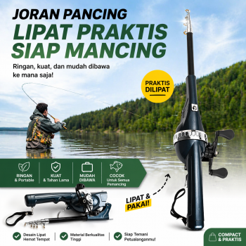 Gambar produk GUANGWEI Joran Pancing Spinning Fiber Portable 2 Section 1.27M - DZZH-1