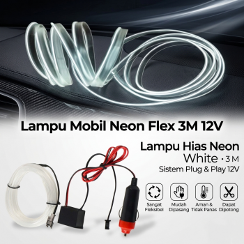 Gambar produk SEAMETAL Lampu Hias Mobil Neon Flex Car Interior 3M Cigarette Plug 12V - TB307