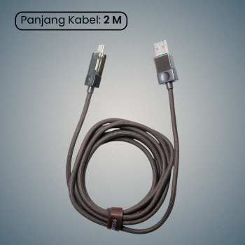 Gambar produk ESSAGER Kabel Data USB Type C Fast Charging LED Display 7A 100W 2M - ES-X76