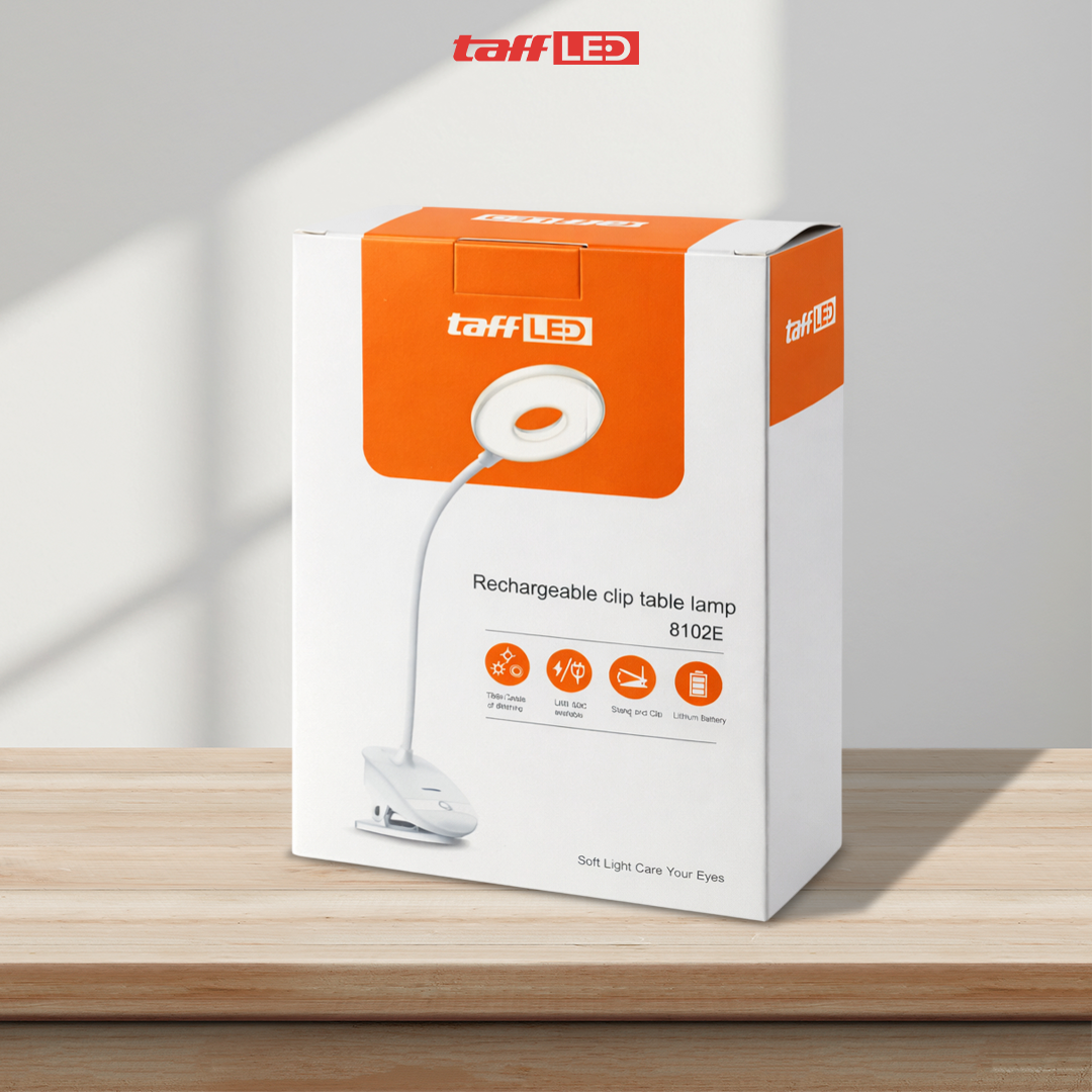 TaffLED Lampu Meja Belajar Jepit LED Night Light Cool White 1200mAh - 8102E Gambar produk TaffLED Lampu Meja Belajar Jepit LED Night Light Cool White 1200mAh - 8102E
