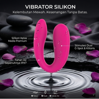 Gambar produk S-HANDE U shaped Vibrator Silikon Alat Pijat Getar Elektrik - SHD-S058