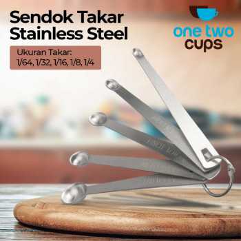 Gambar produk One Two Cups Sendok Takar Teh Stainless Steel Measuring Spoon 5 PCS - S301