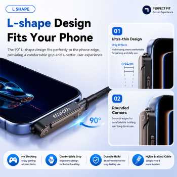 Gambar produk ESSAGER OTG Adapter Type C Female to Type C Male 2in1 Holder 240W - ES-OTG37