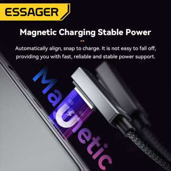 Gambar produk ESSAGER Kabel Data Type C to Magsafe 3 Magnetic Fast Charging 5A 140W - ES-X69