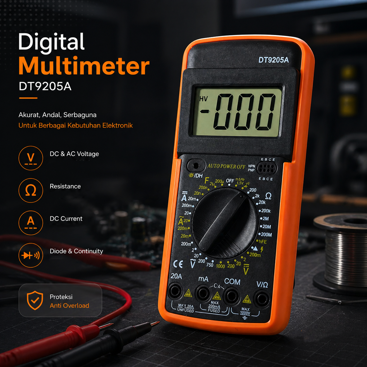 RICHMETERS Pocket Size Digital Multimeter - DT9205A Gambar produk RICHMETERS Pocket Size Digital Multimeter - DT9205A - Utama