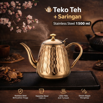 IBNUNU Teko Teh Stainless Steel Saringan Tahan Panas Api Teapot 1500ml - IB11