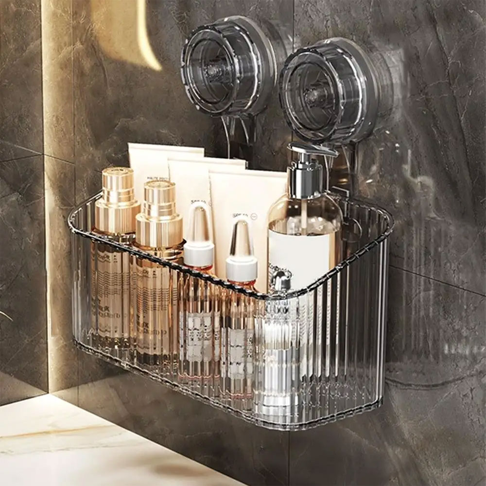 KITPIPI Rak Gantung Kamar Mandi Organizer Storage Rack Suction Cup - 10P Gambar produk KITPIPI Rak Gantung Kamar Mandi Organizer Storage Rack Suction Cup - 10P