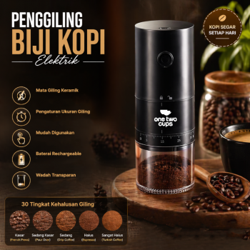 One Two Cups Penggiling Biji Kopi Elektrik Coffee Bean Grinder 2000mAh - HB-995