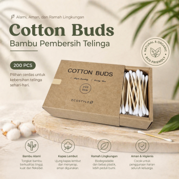 Gambar produk Biode Cotton Buds Bambu Pembersih Telinga Korek Kuping 200 PCS - BD277